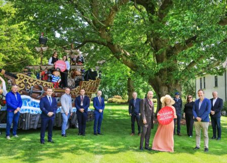Group at Scotts Hotel Killarney garden for summer event.